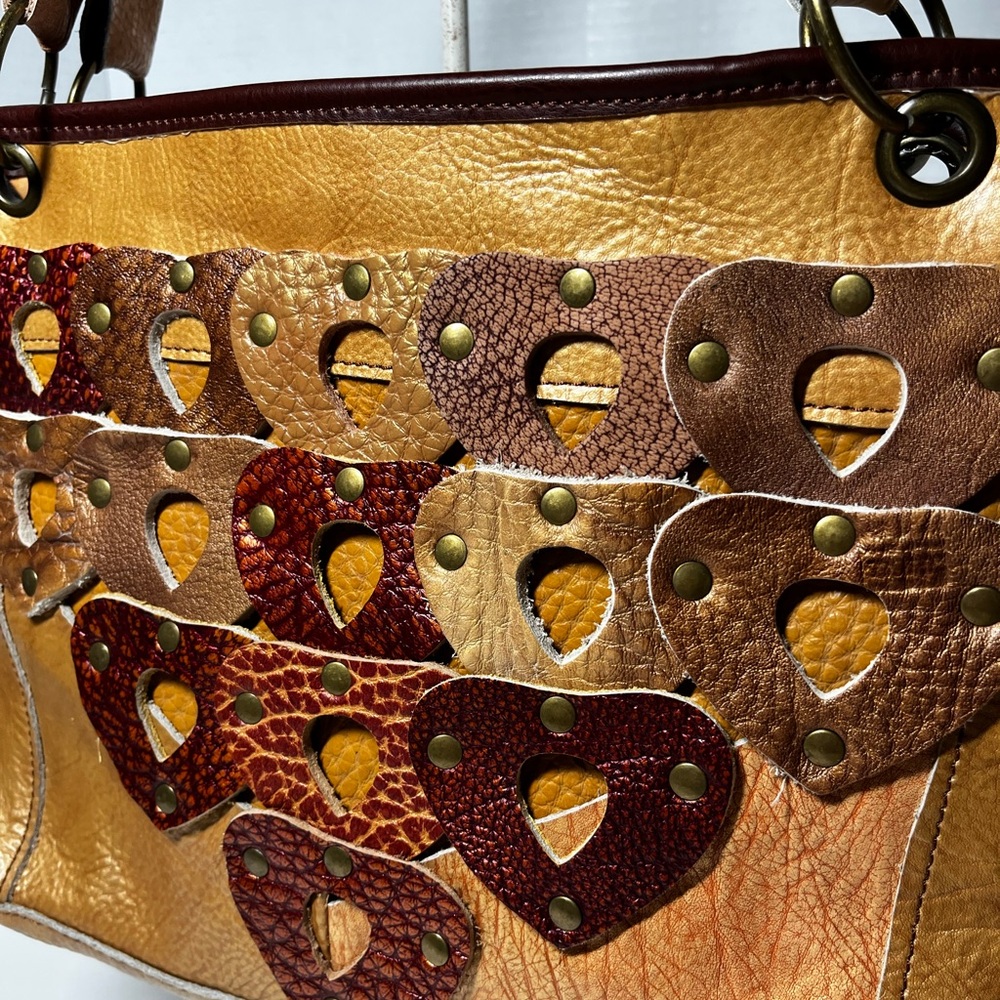 Leather Heart Patchwork Shoulder Bag - image 2